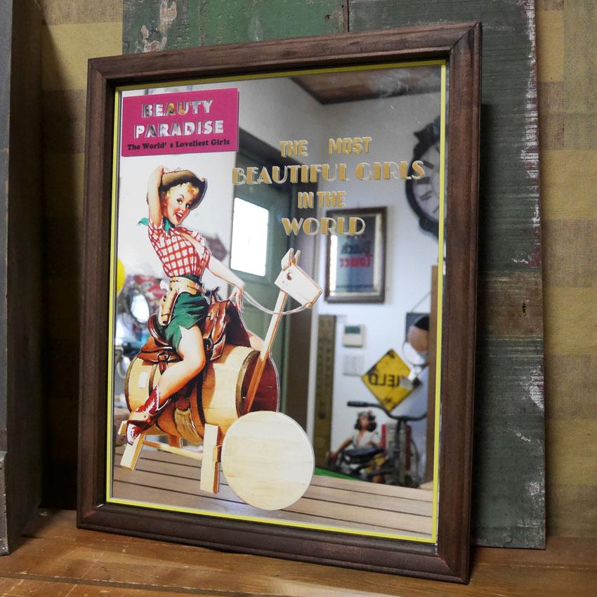 パブミラー BP F/Cow Girl インテリア ウォールミラー 鏡 PUB MIRROR