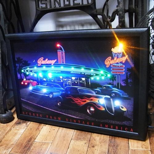 LED ピクチャーフレーム galaxy オールドアメリカン ネオンサイン