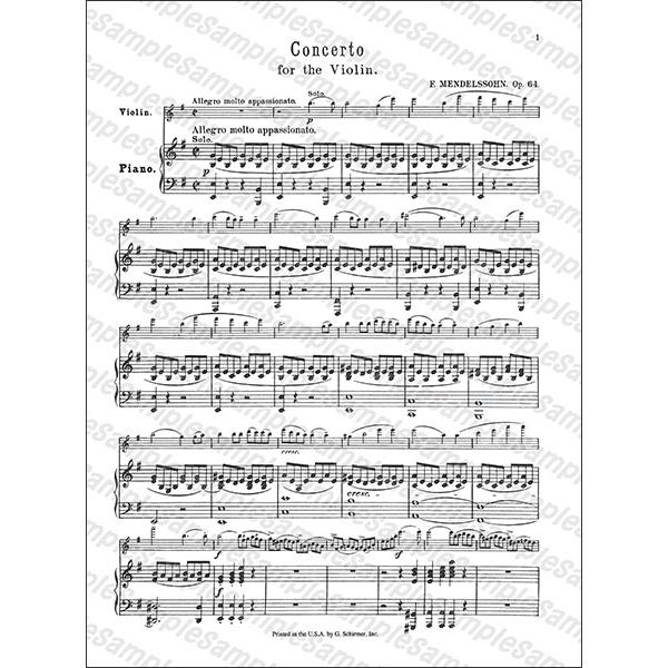 楽譜 メンデルスゾーン/ヴァイオリン協奏曲 ホ短調 作品64(【78596