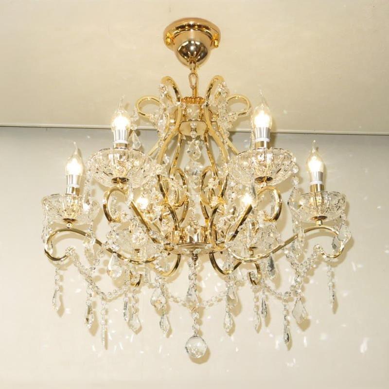 クリスタル シャンデリア 照明 LED 6灯 6畳 照明器具 ペンダント 安い