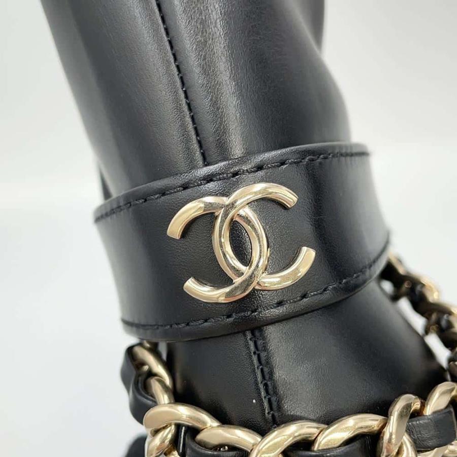 シャネル ロングブーツ ココマーク チェーン レディースサイズ37C