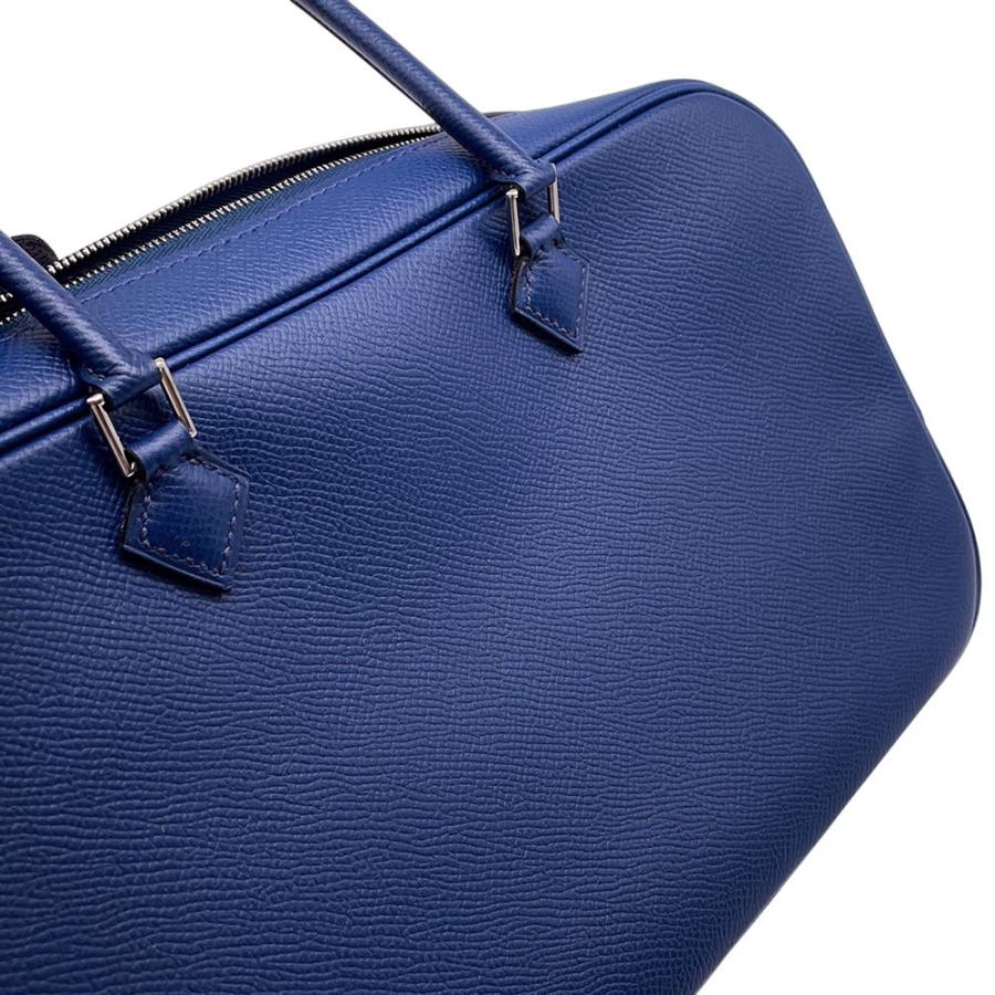 エルメス ハンドバッグ プリュム エラン28 ネイビー/シルバー金具