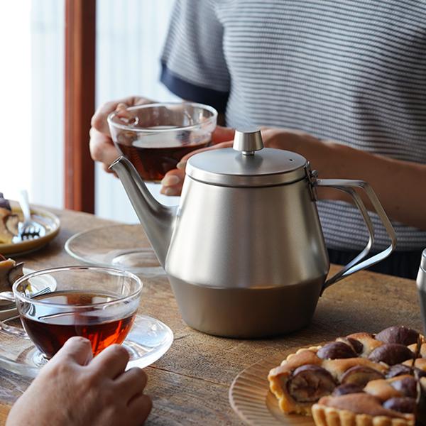 仔犬印（KOINU） ティーポット 8人用 急須 オールステンレス マット