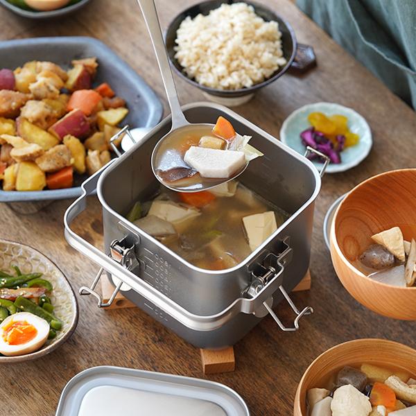 仔犬印（KOINU） 角型給食缶ミニ ステンレス 保存容器 持ち運び IH対応