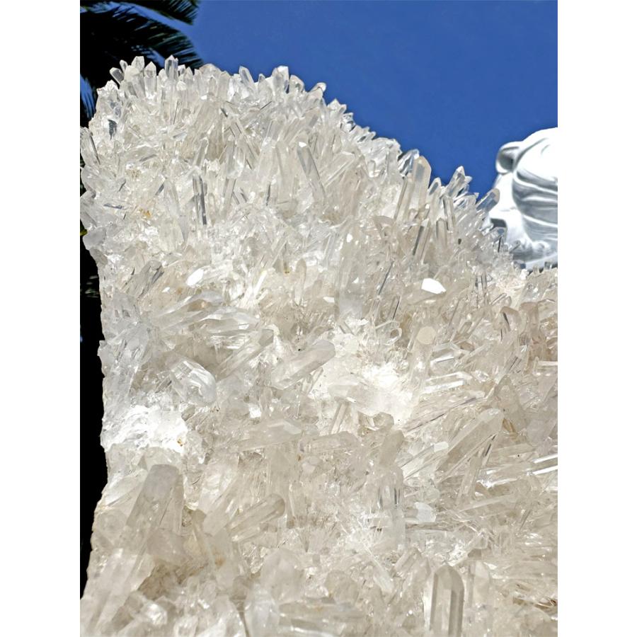 天然水晶 原石 大きい クラスター 台座付き 11.4kg 送料無料