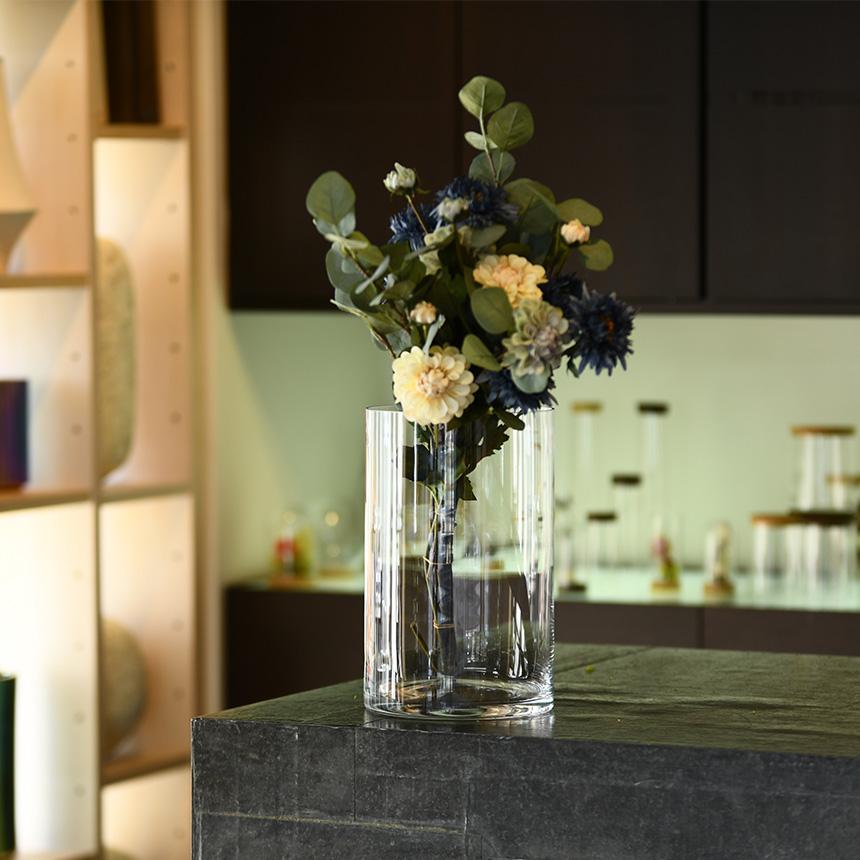 Clay（クレイ） ガラス 花瓶 透明 北欧 大型 シンプル 花瓶 ガラス
