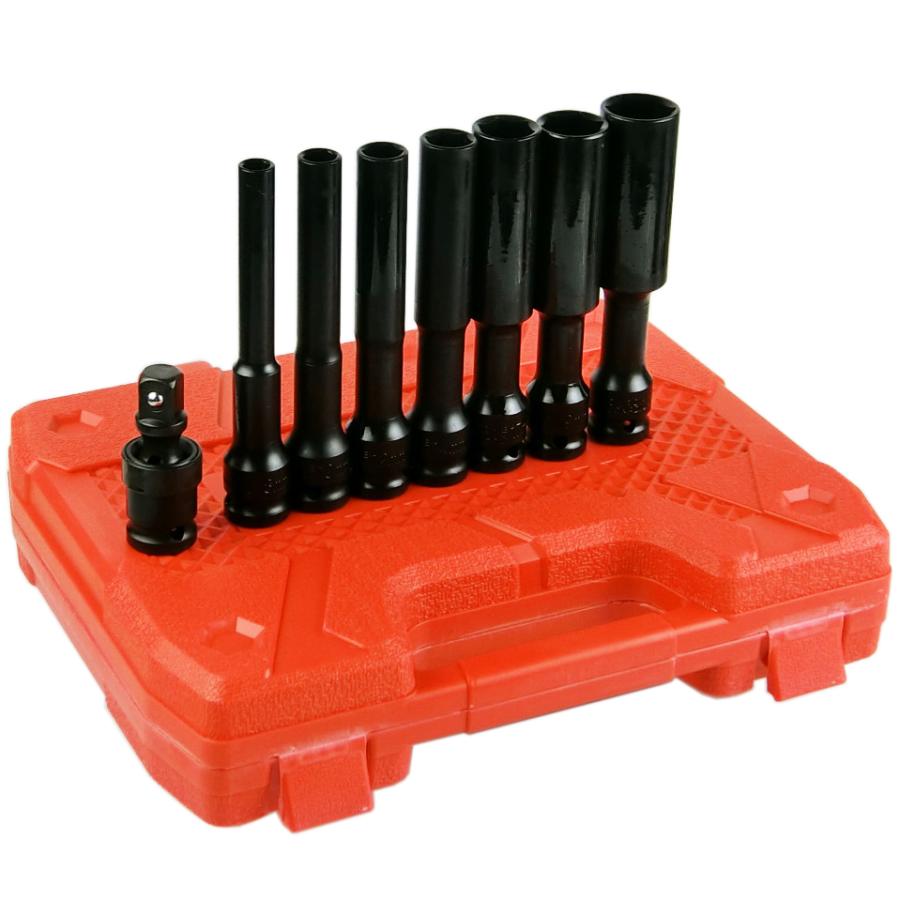 8pc エクストラロング ディープインパクトソケット 8mm〜21mm T233