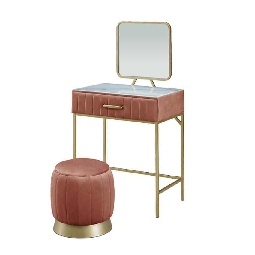 ドレッサー 鏡 ミラー スツール ベロア調 大理石調 収納 北欧 おしゃれ