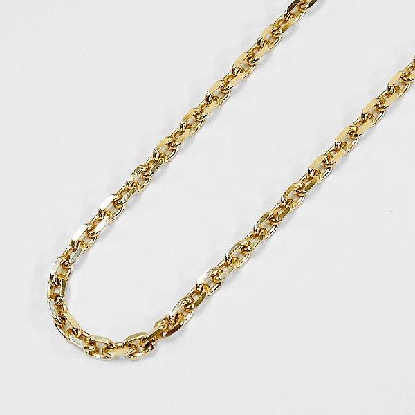 18K ネックレス チェーン メンズ あずき 小豆 ゴールド 50cm 2.4mm幅