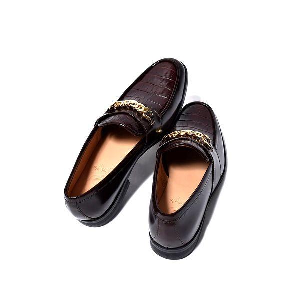 BajoLugo（バジョルゴ） クロコ チェーン ローファー クロコ型押し