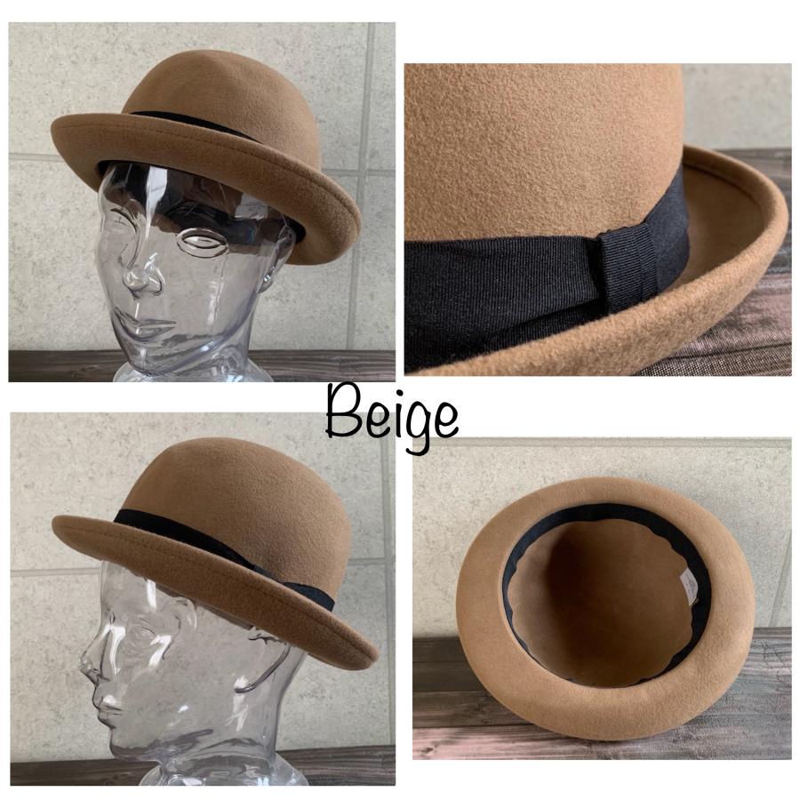 6色展開 帽子 ウール フェルト ボーラー ハット ダービーハット ウール