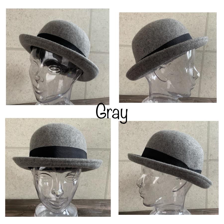 6色展開 帽子 ウール フェルト ボーラー ハット ダービーハット ウール