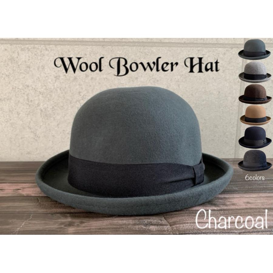 6色展開 帽子 ウール フェルト ボーラー ハット ダービーハット ウール