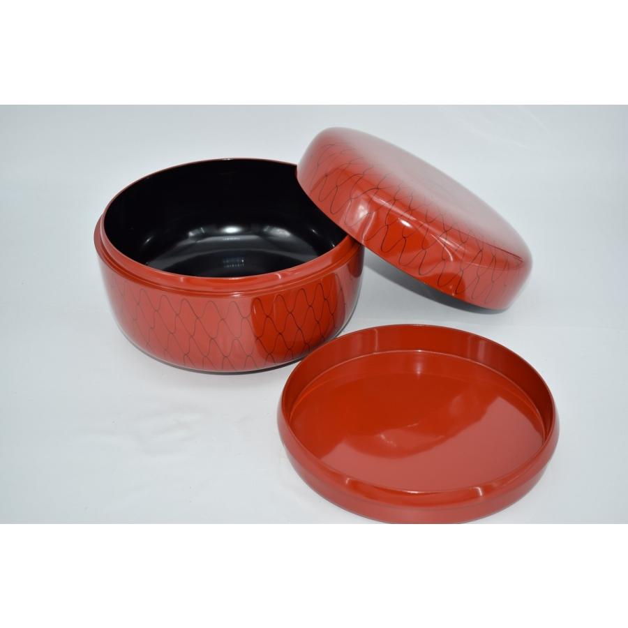 茶道具 菓子器 朱 網目 喰籠 掛子付 堀川 蒼雲 作 茶道 23-5702 : 月