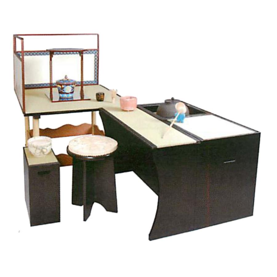 茶道具 立礼卓 新炉点前 壺々透 組立式 表流／裏流 中村宗悦 : 茶道具
