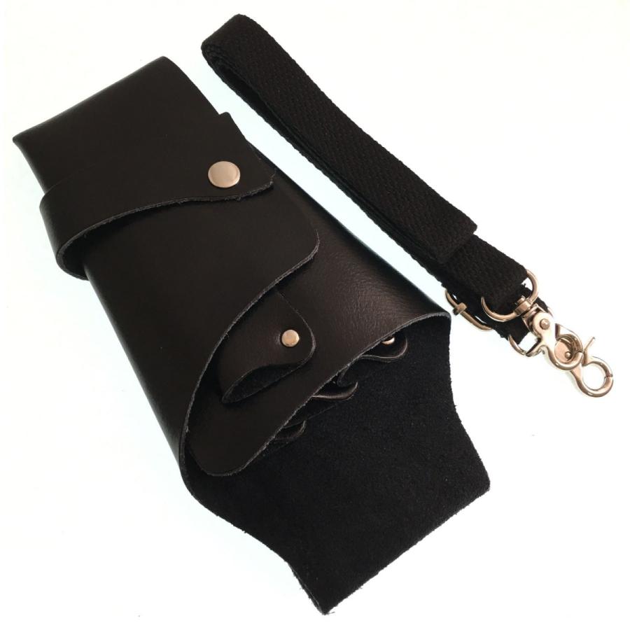 本革シザーケース シンプルタイプ 牛革 送料無料 ハサミ4丁 美容師