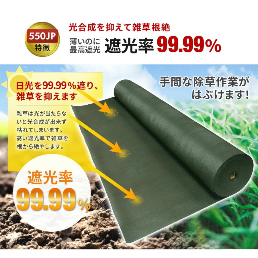 日本製 防草シート グリーンアーツ 550JP 1m×50m 高品質 耐用年数 23年