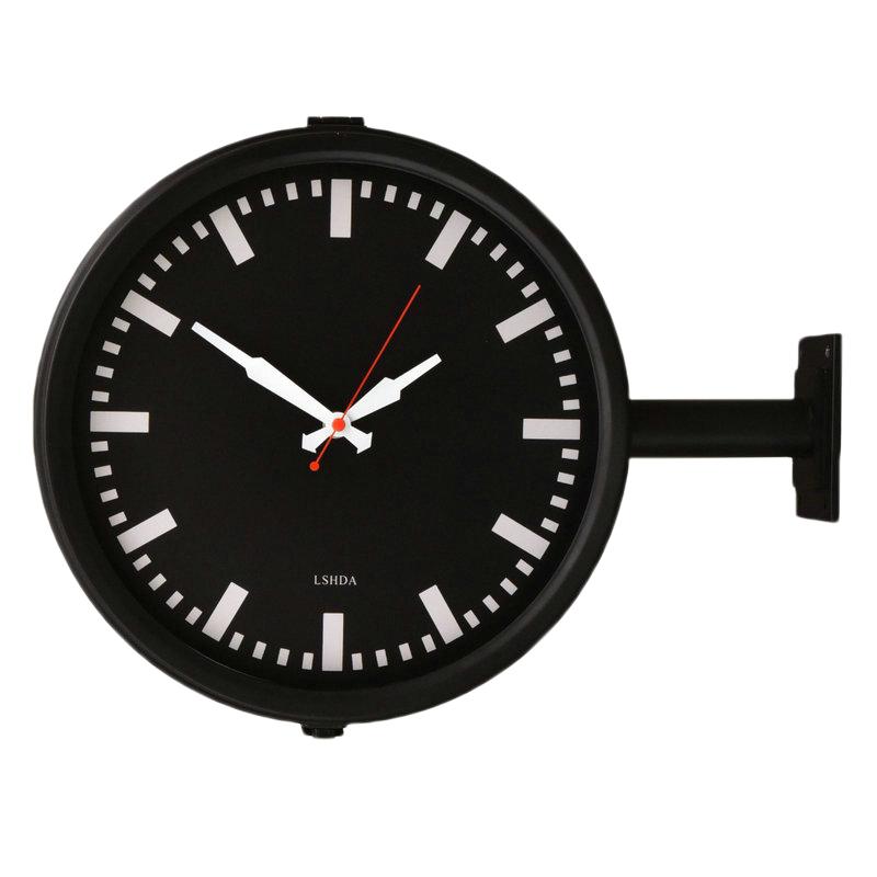 両面時計 掛け時計 ブルックリン インダストリアル 金属製 メタル