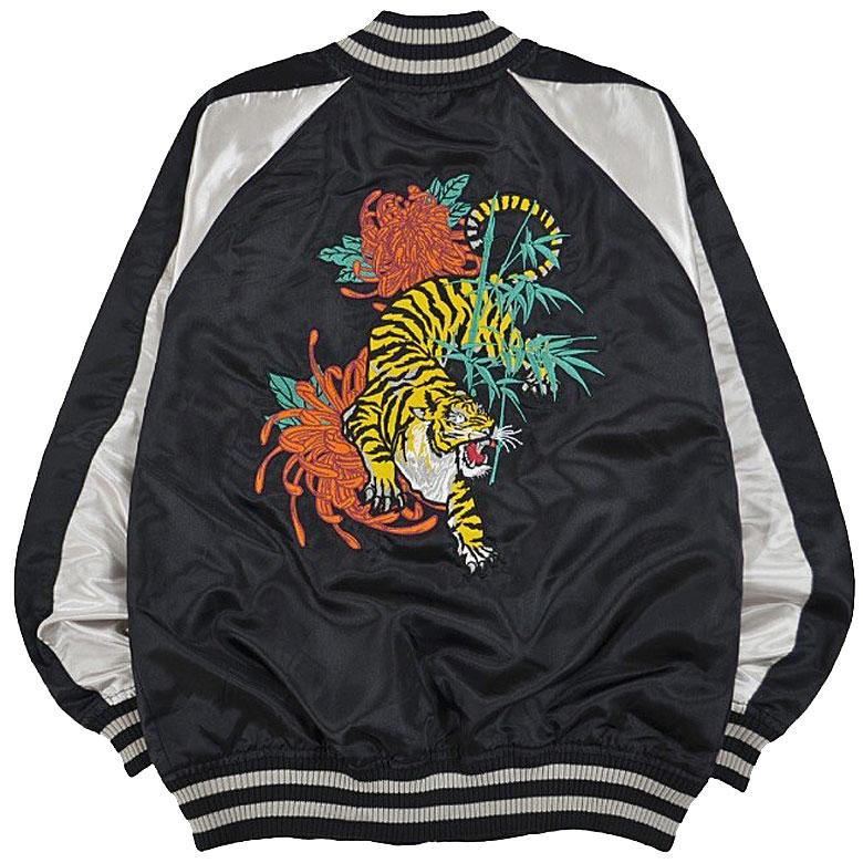 HOTELO スカジャン リバーシブル サテン 虎刺繍 HOTELO スカジャン