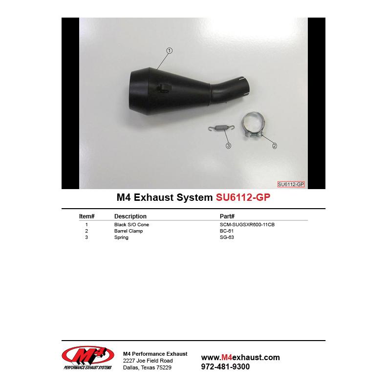 M4 Exhaust GSX-R750 2011-2026 GPスリップオンブラックマフラー