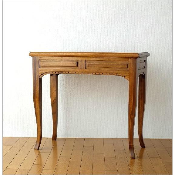 デスク 机 木製 パソコンデスク アンティーク 猫脚 スリム おしゃれ