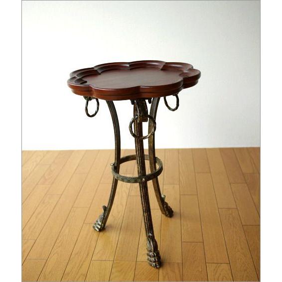 サイドテーブル 木製 おしゃれ アンティーク 花台 コーヒーテーブル