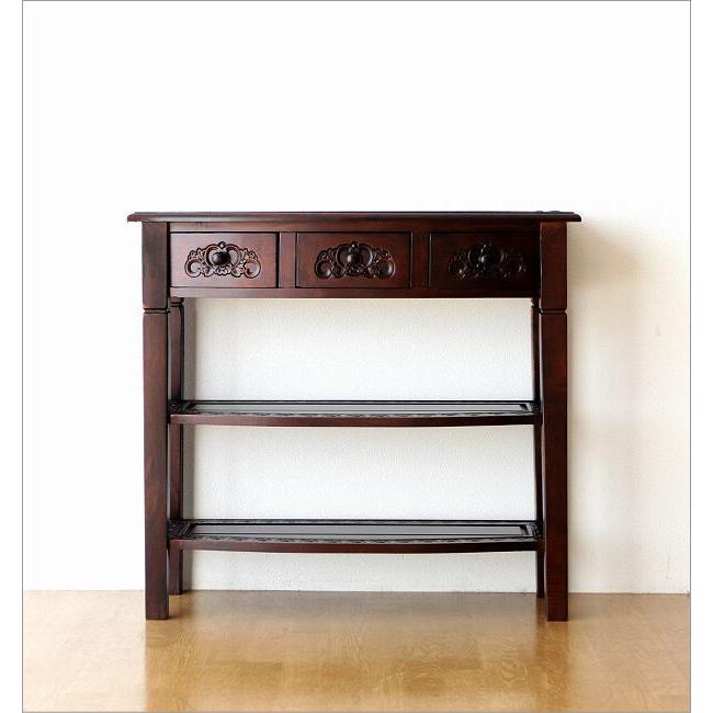 アンティーク 家具 棚 シェルフ コンソールテーブル 電話台 サイド