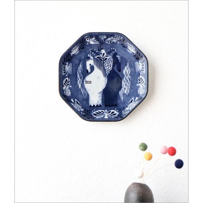 2026年 干支 午 飾り皿｜福田利之×波佐見焼 イヤープレート 呉須の