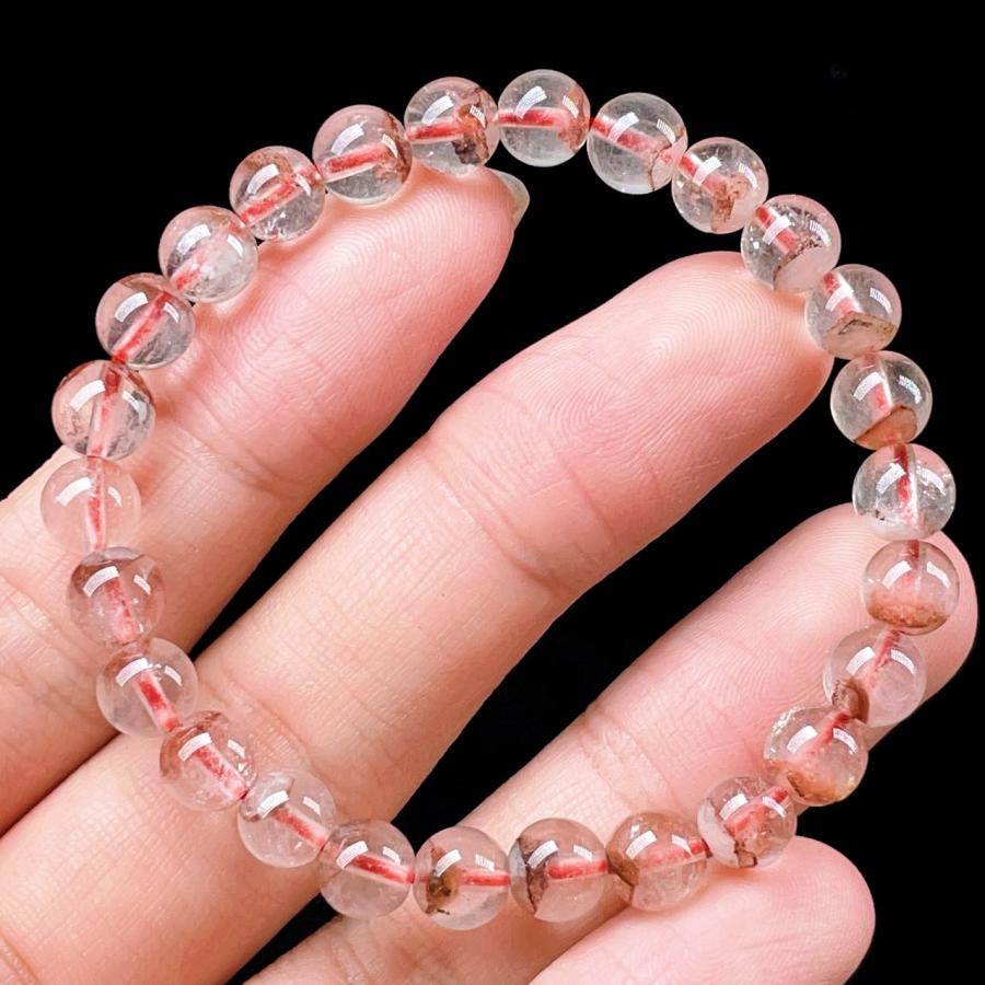 PROME 天然石 一点物 レッドファントムクオーツ・赤富士入水晶・赤幻影