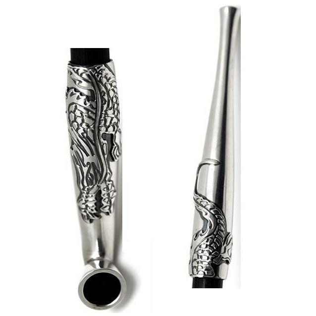 ZIPPO（ジッポー） 煙管（キセル） 長さ約150mm 竹製 龍柄 ブラック