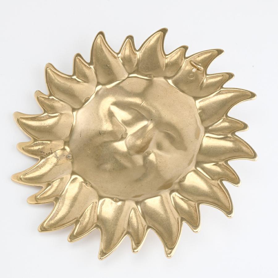 イタリア 製 真鍮 オーナメント 壁飾り ドア表示 サイン 太陽顔マーク