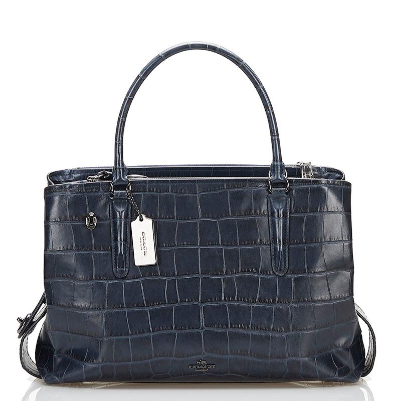 COACH（コーチ） クロコ型押し ハンドバッグ ショルダーバッグ 2WAY