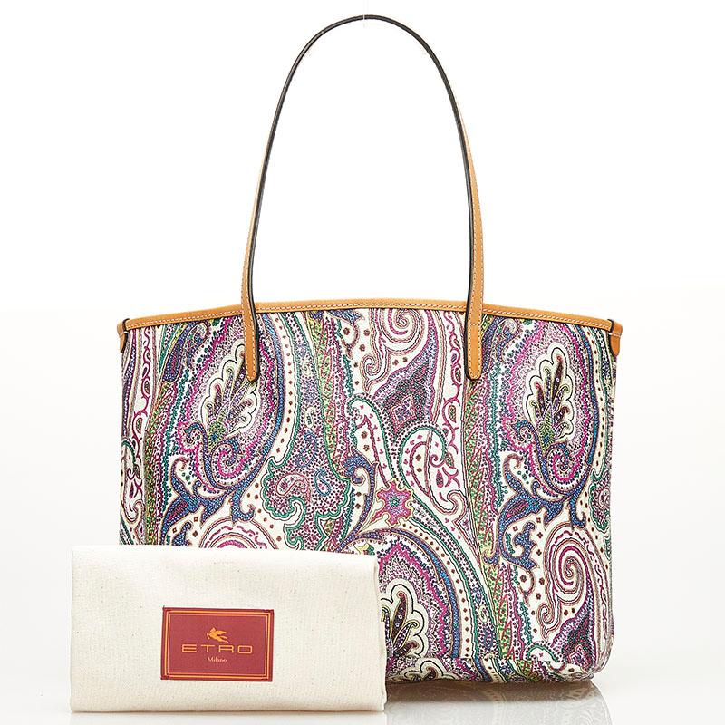 ETRO（エトロ） ペイズリー トートバッグ ショルダーバッグ ホワイト