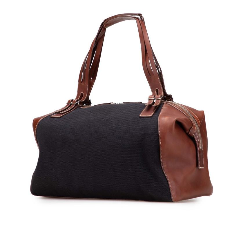 CELINE（セリーヌ） ロゴ トートバッグ ブラック ブラウン キャンバス