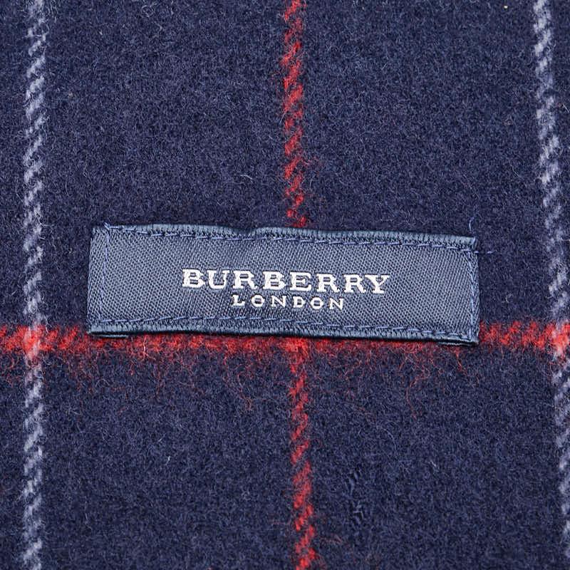BURBERRY（バーバリー） チェック ロゴ刺繍 ブランケット ネイビー