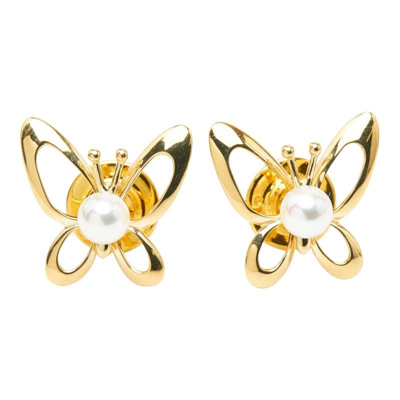 MIKIMOTO（ミキモト） K18 ゴールド パール5.4mm バタフライ 蝶々