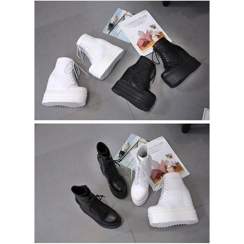 ヒール13cm インヒール6cm 厚底ブーツ レースアップ サイドジップ