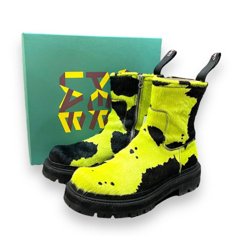 CAMPER EKI CrazyCow Green-Negro ブーツ EU41 ブラック イエロー