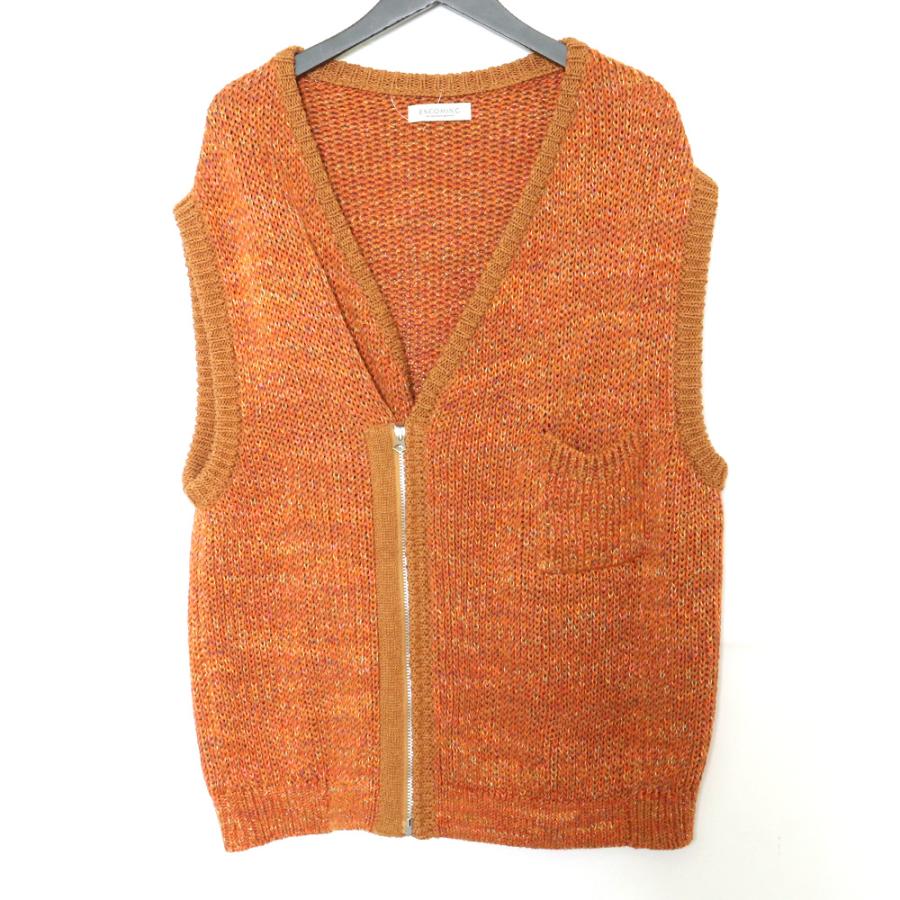 ENCOMING 23SS Knitted Asymmetric Vest Mサイズ オレンジ SS23-KNAV