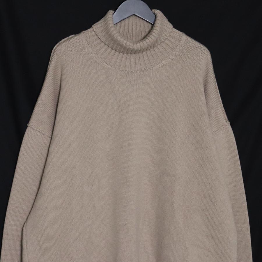 STEIN OVERSIZED IMPRESSION HIGH NECK KNIT LS Lサイズ ベージュ ST