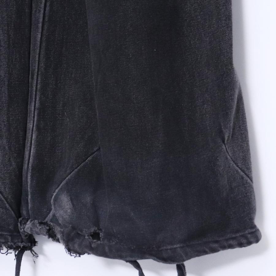 NO/FAITH STUDIOS フレアカーゴデニムパンツ Sサイズ ブラック 0053894