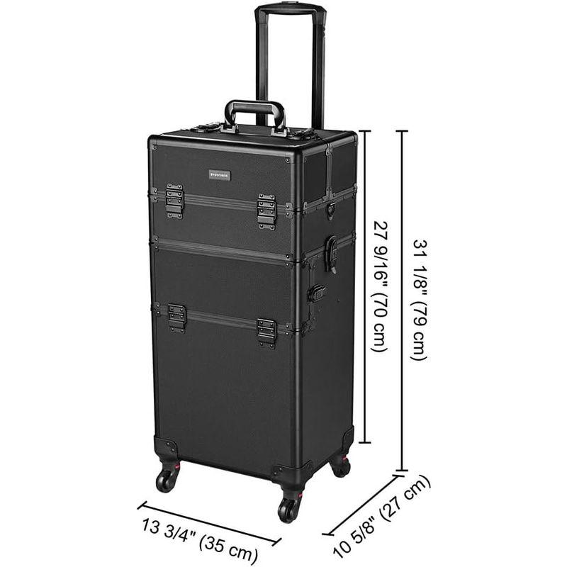 プロ用メイクステーション キャリーケース型 ライト付き 高さ調節可能
