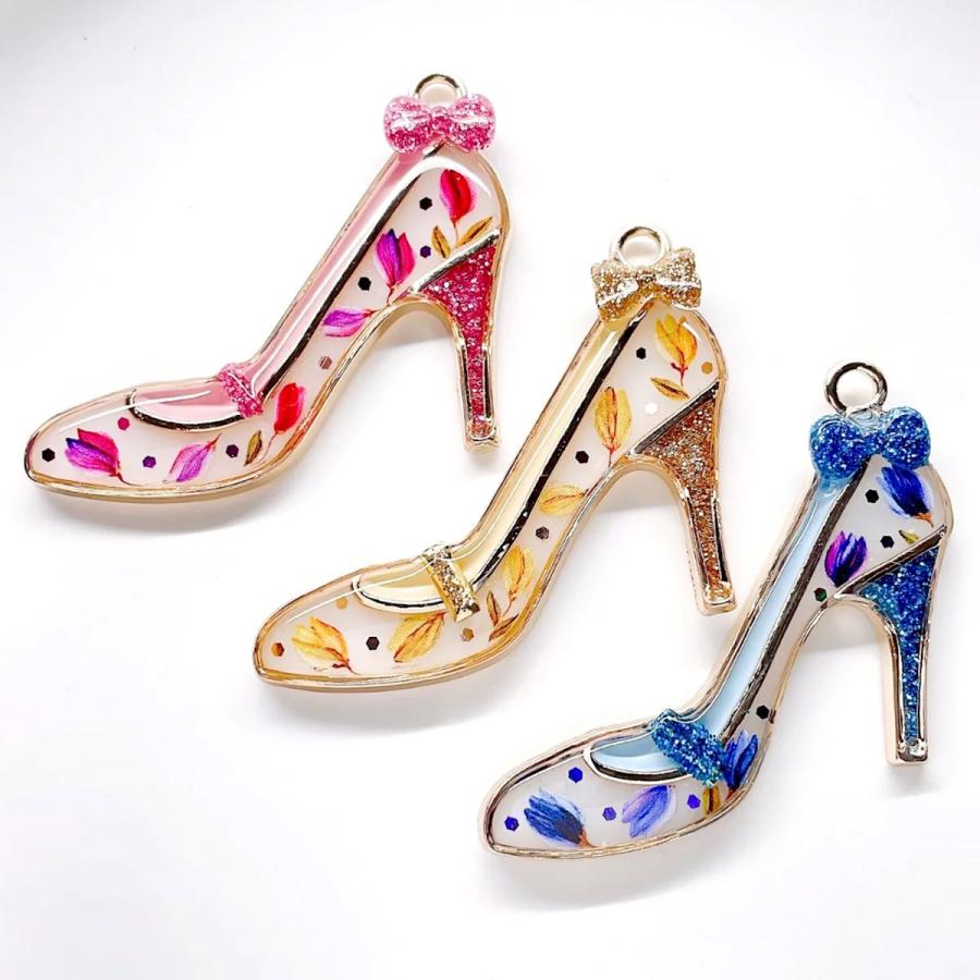 空枠 パンプス レジン枠 フレーム きれいめゴールド メタルフレーム