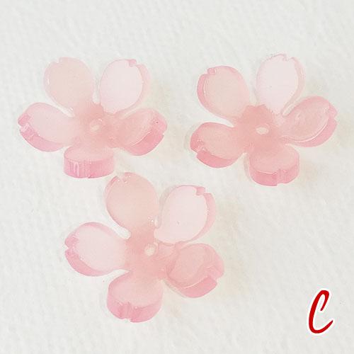 桜 パーツ ピンク 全4タイプ 6個 5弁花 さくら サクラ ラメ パール