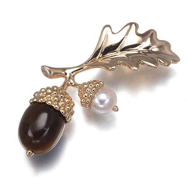 MIKIMOTO（ミキモト） ブローチ タイガーアイ ベビーパール 真珠 5.0mm