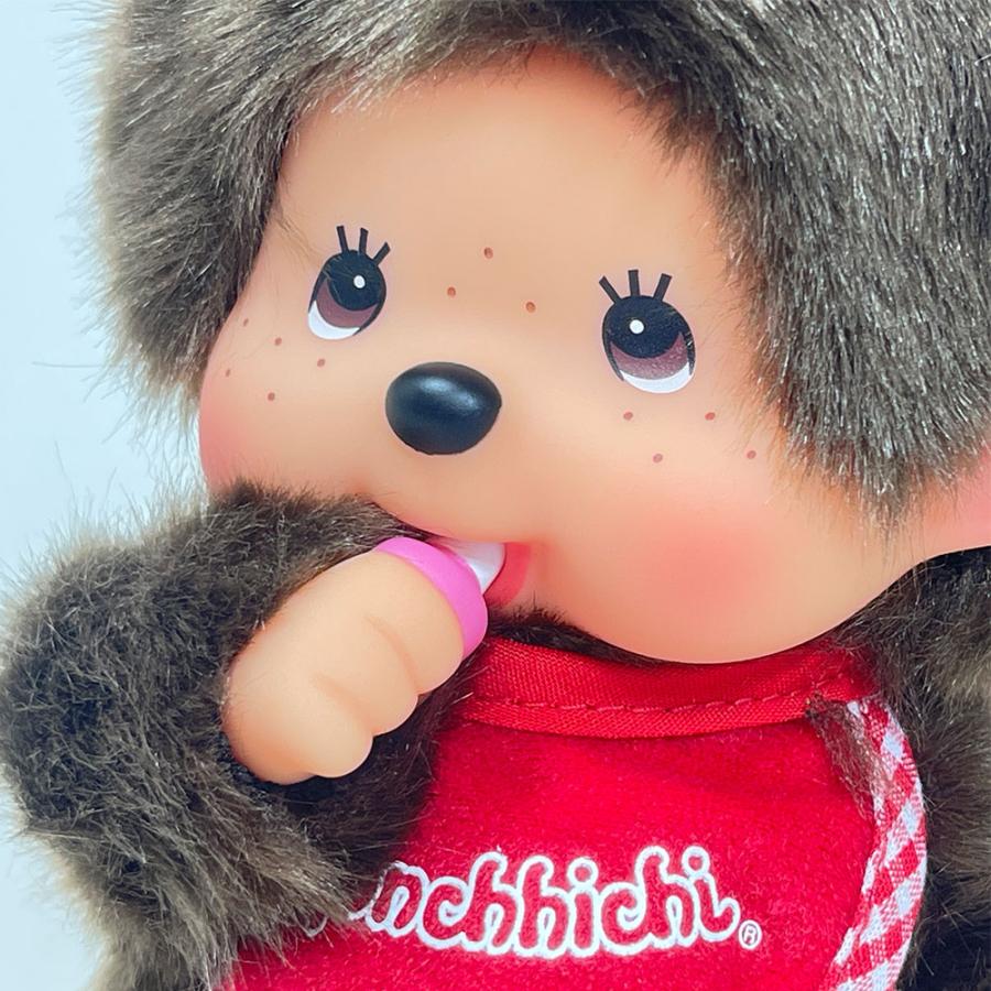 もんちっち茶色いぬいぐるみ 約20cm 手で鼻をつまむ モンチッチ