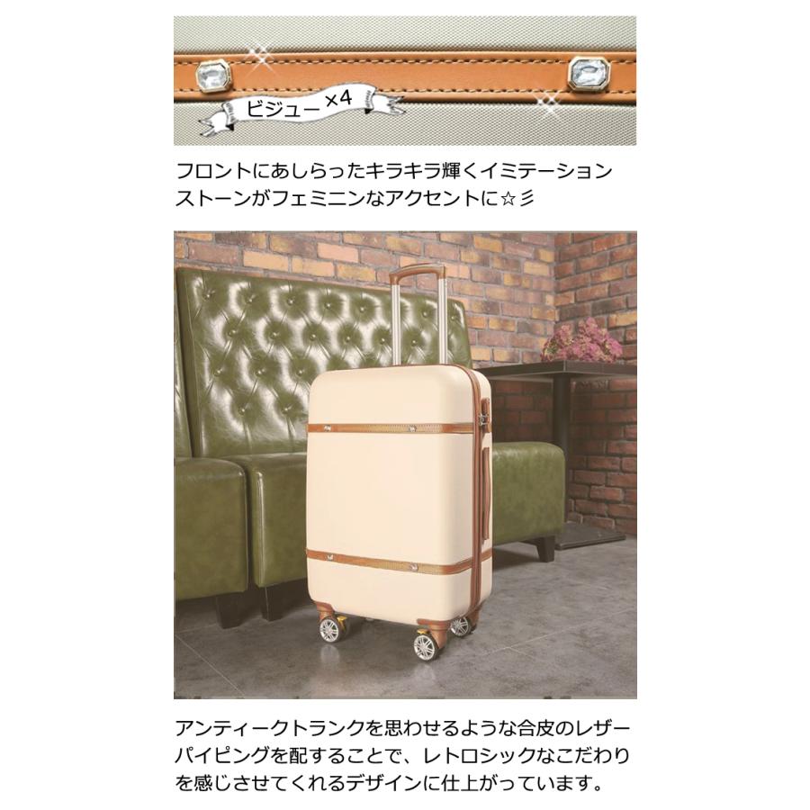 スーツケース Sサイズ ストッパー付き トランクケース レトロ キャリー