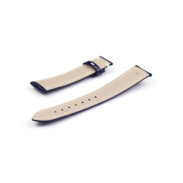 腕時計 レザー ベルト 18mm 19mm 20mm 22mm ネイビー 紺 白 ステッチ