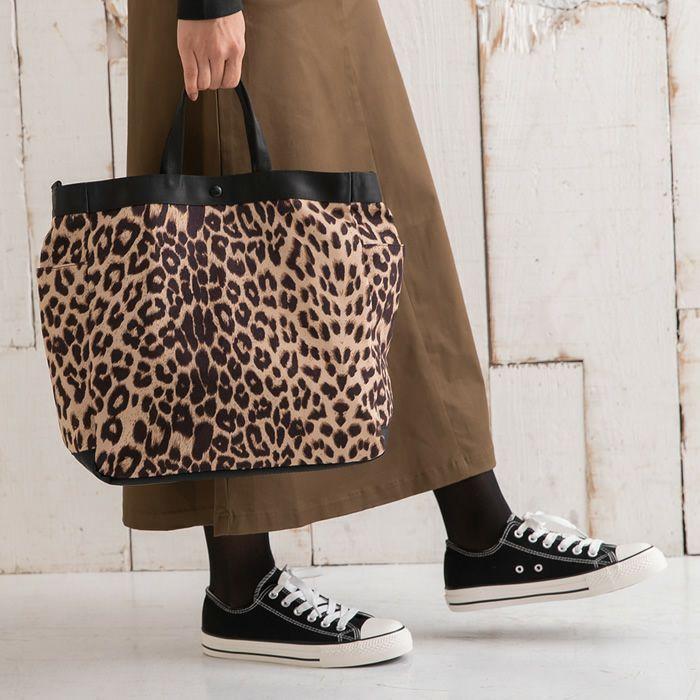 トートバッグ レディース レオパード A4 2way ハンドバッグ ショルダー