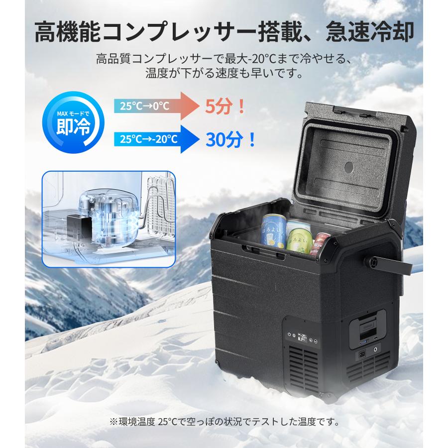 EENOUR ポータブル冷蔵庫 車載冷蔵庫 10L 18L 23L バッテリー内蔵可